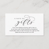 Wedding Honeymoon Fund, A Note on Gifts Informatiekaartje (Voorkant)