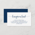 Wedding Honeymoon Fund en Wish, Modern Navy Blue Informatiekaartje<br><div class="desc">Dit is het moderne simpele kalligrafiescript,  de Kaart van de Versluiting van het huwelijk. U kunt Navy Blue wijzigen en uw huwelijkshuwelijkshuwelijkshuwelijkswensen of huwelijksmaanfondsgegevens toevoegen in het corresponderende lettertype/lettertype. #TeeshaDerrick</div>