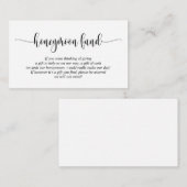 Wedding Honeymoon Fund en Wish, modern script Informatiekaartje (Voorkant / Achterkant)
