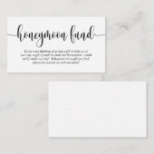 Wedding Honeymoon Fund en Wish, modern script Informatiekaartje (Voorkant / Achterkant)