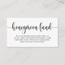 Wedding Honeymoon Fund en Wish, modern script