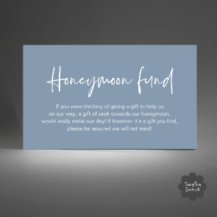 Wedding Honeymoon Fund, Huwelijkscadeaus in contan Informatiekaartje