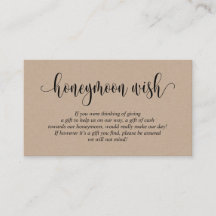 Wedding Honeymoon Fund of Wish, Brown Kraft