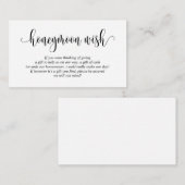 Wedding Honeymoon Fund of Wish, Modern Script Informatiekaartje (Voorkant / Achterkant)