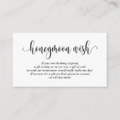 Wedding Honeymoon Fund of Wish, Modern Script Informatiekaartje (Voorkant)