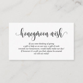 Wedding Honeymoon Fund of Wish, Modern Script Informatiekaartje