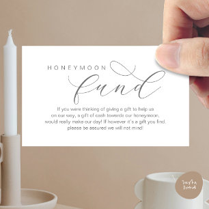 Wedding Honeymoon Fund, Wens, Modern minimalistisc Informatiekaartje