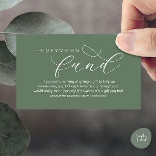 Wedding Honeymoon Fund, Wens, Modern minimalistisc Informatiekaartje