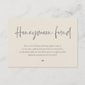 Wedding Honeymoon Fund Wish Cash Informatiekaartje (Voorkant)