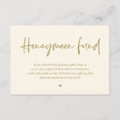 Wedding Honeymoon Fund Wish Cash Informatiekaartje (Voorkant)