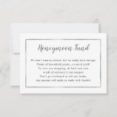 Wedding Honeymoon-kaart | gewone zilverlijst Kaart (Voorkant)