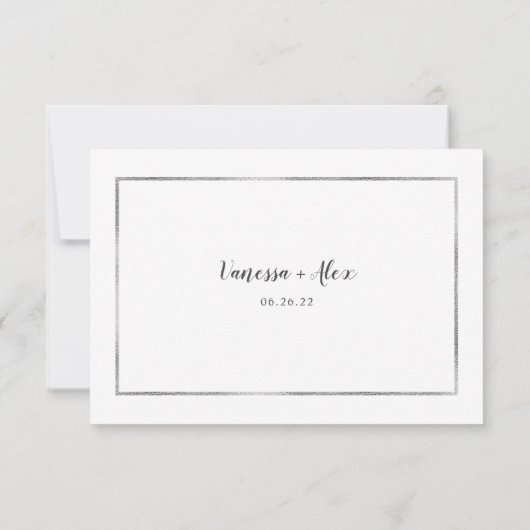 Wedding Honeymoon-kaart | gewone zilverlijst Kaart (Achterkant)