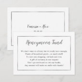 Wedding Honeymoon-kaart | gewone zilverlijst Kaart (Voorkant / Achterkant)