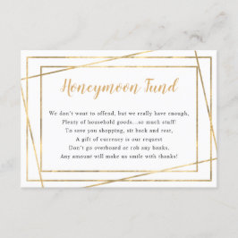 Wedding Honeymoon-kaart | lijst van gewoon goud Kaart