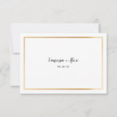 Wedding Honeymoon-kaart | lijst van gewoon goud Kaart (Achterkant)