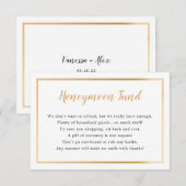 Wedding Honeymoon-kaart | lijst van gewoon goud Kaart (Voorkant / Achterkant)