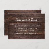 Wedding Honeymoon-kaart | Roestvast donker hout Kaart (Voorkant / Achterkant)