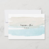 Wedding Honeymoon-kaart | waterverf strand Kaart (Achterkant)