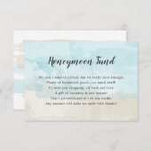 Wedding Honeymoon-kaart | waterverf strand Kaart (Voorkant / Achterkant)