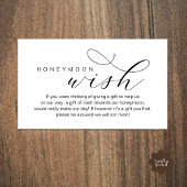 Wedding Honeymoon Wish, Fund, Minimal Clean Informatiekaartje