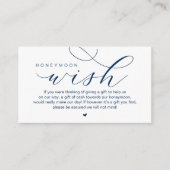 Wedding Honeymoon Wish, Modern elegance minimal Informatiekaartje (Voorkant)