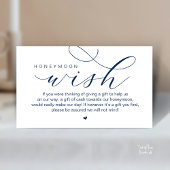 Wedding Honeymoon Wish, Modern elegance minimal Informatiekaartje