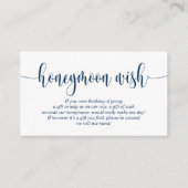 Wedding Honeymoon Wish of Fund, Modern Navy Blue Informatiekaartje (Voorkant)