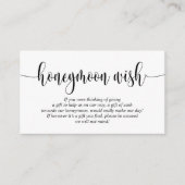 Wedding Honeymoon Wish of Fund, modern script Informatiekaartje (Voorkant)