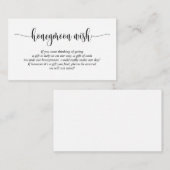 Wedding Honeymoon Wish of Fund, modern script Informatiekaartje (Voorkant / Achterkant)