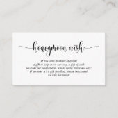 Wedding Honeymoon Wish of Fund, modern script Informatiekaartje (Voorkant)