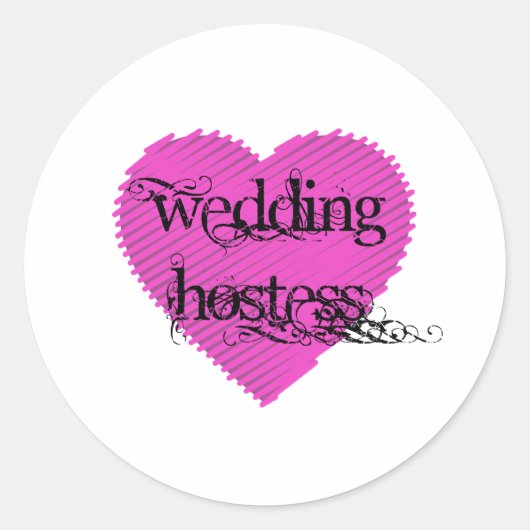 Wedding Hostess Ronde Sticker (Voorkant)