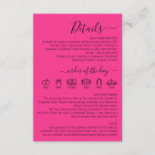Wedding Hot Pink Fuchsia Details Informatiekaartje (Voorkant)