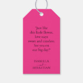 Wedding Hot Pink Fuchsia Touch Cadeaulabel (Voorkant)