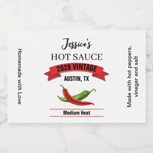 Wedding Hot Sauce Label HS039rt Likeurfles Etiket (Enkel label)