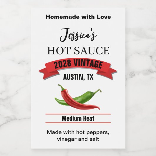 Wedding Hot Sauce Label HS039tr Wijn Etiket (Enkel label)