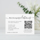 Wedding Hotel Accommodation With QR Code Kaart (Staand voorkant)