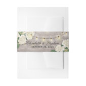 Wedding Hydrangea Floral String Lights Rustic Wood Uitnodigingen Wikkel (Voorkant Voorbeeld)