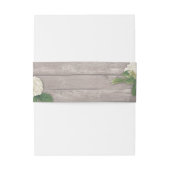 Wedding Hydrangea Floral String Lights Rustic Wood Uitnodigingen Wikkel (Achterkant Voorbeeld)
