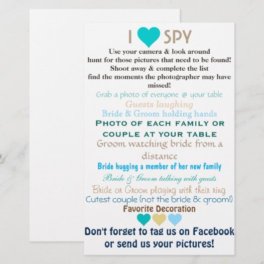 Wedding I Spy (Voorkant / Achterkant)