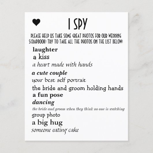 Wedding I Spy (Voorkant)