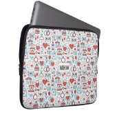 Wedding Icons aangepaste monogram laptophoezen Laptop Sleeve (Voorkant Rechts)