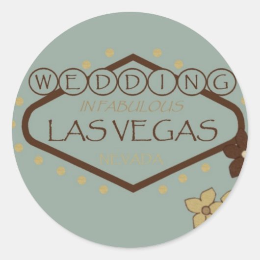 WEDDING in Las Vegas florale Sticker (Voorkant)
