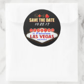 Wedding in Las Vegas Sign Neon Light Save the Date Ronde Sticker (Tas)