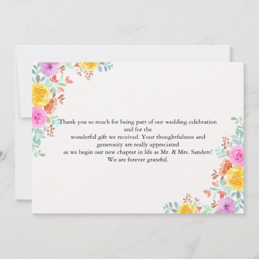  Wedding in Spring Blossom Bedankkaart (Achterkant)