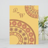 Wedding Indian Henna Mehndi Yellow Desi Uitnodigin Kaart (Staand voorkant)