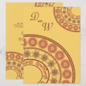 Wedding Indian Henna Mehndi Yellow Desi Uitnodigin Kaart (Voorkant / Achterkant)