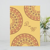 Wedding Indian Henna Mehndi Yellow Desi Uitnodigin Kaart (Staand voorkant)
