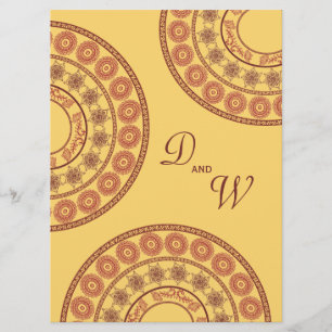 Wedding Indian Henna Mehndi Yellow Desi Uitnodigin Kaart