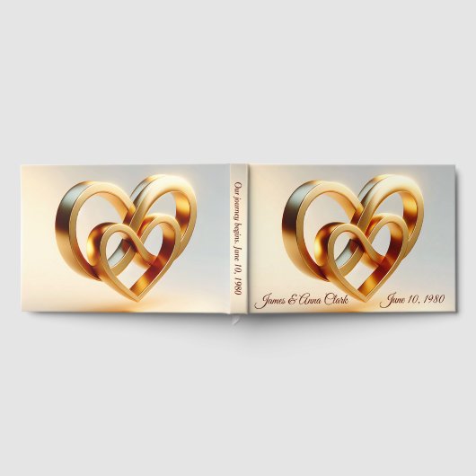 Wedding Infinity and Gold Heart Symbol Gastenboek (Volledig)