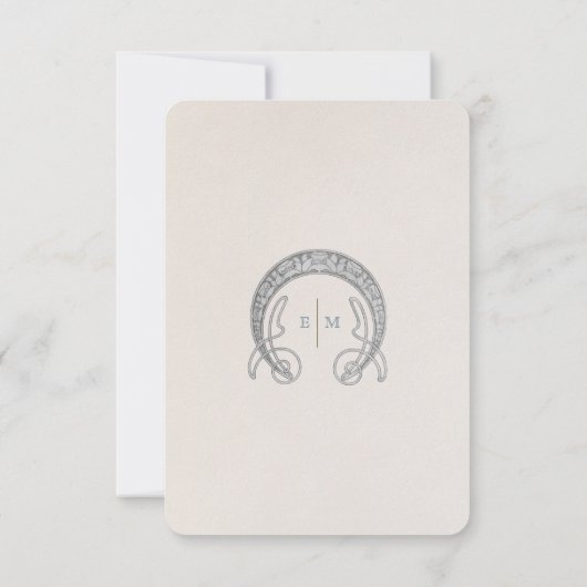 Wedding INFO Art Nouveau Dusty Blue W Morris Kaart (Achterkant)